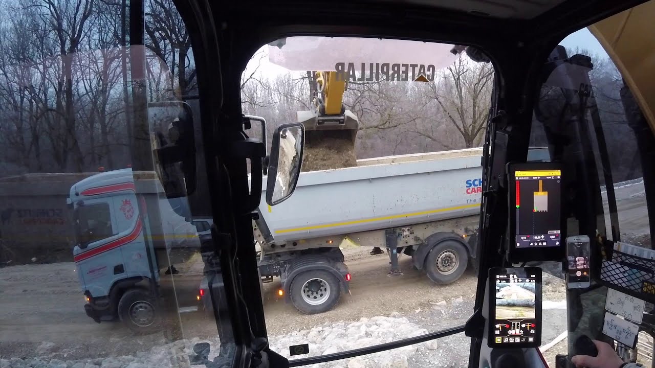 CAT 326 NG MIT OILQUICK (Trimble GPS) LKW LADEN,PLANUM ZIEHEN