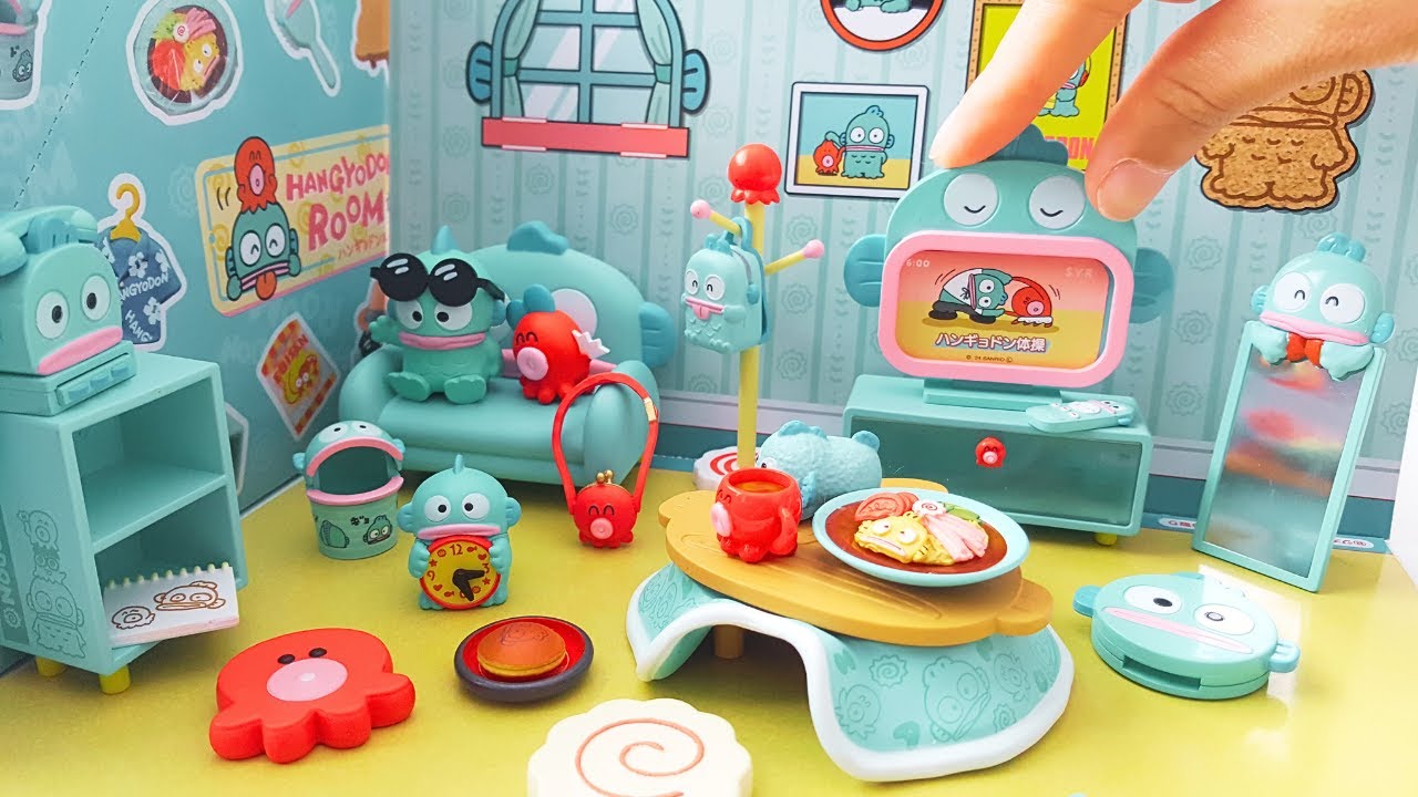 🎁 Blind Box Unboxing Sanrio Hangyodon's Room (2024 Release) Re-Ment Miniature Dollhouse Toy Set🎉