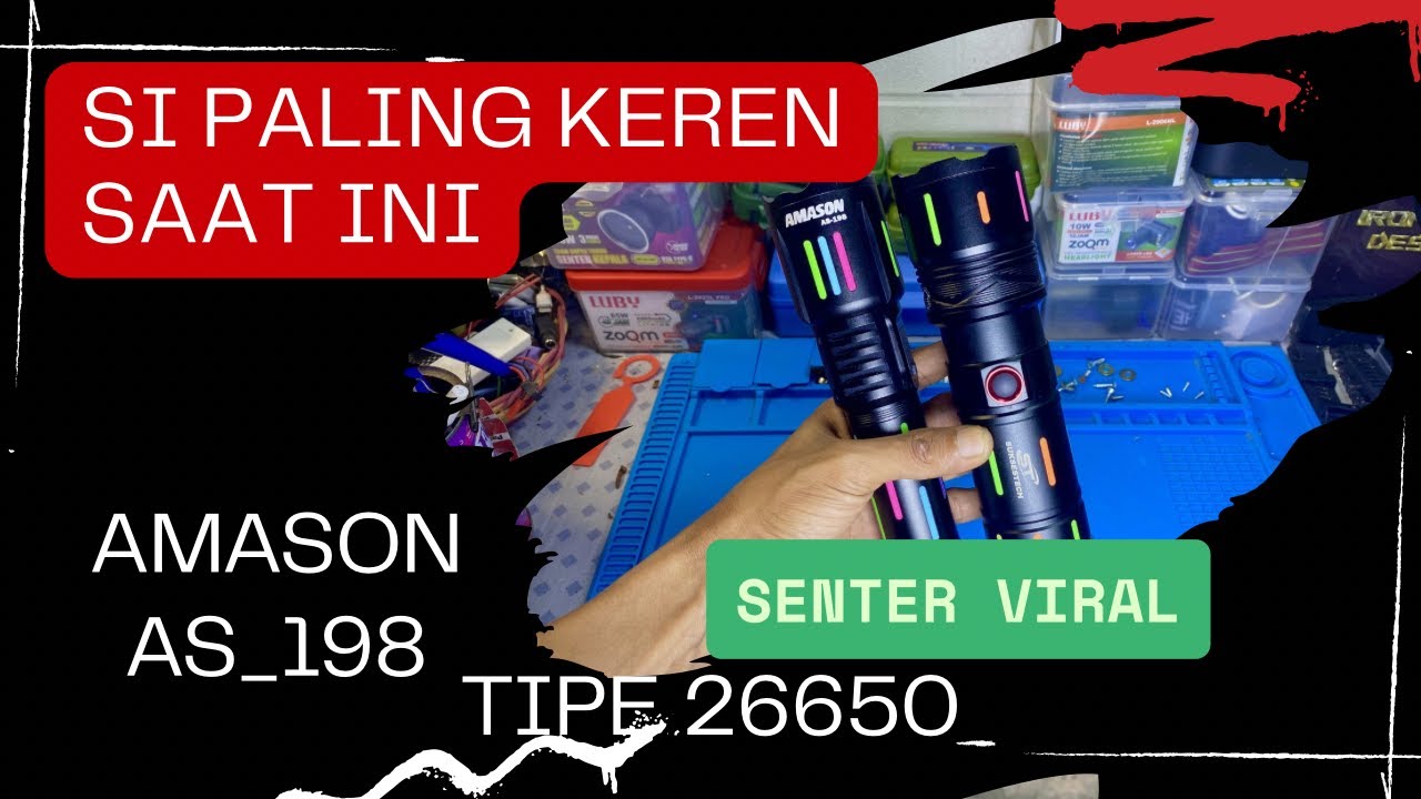 Unboxing senter viral super terang amason as_198