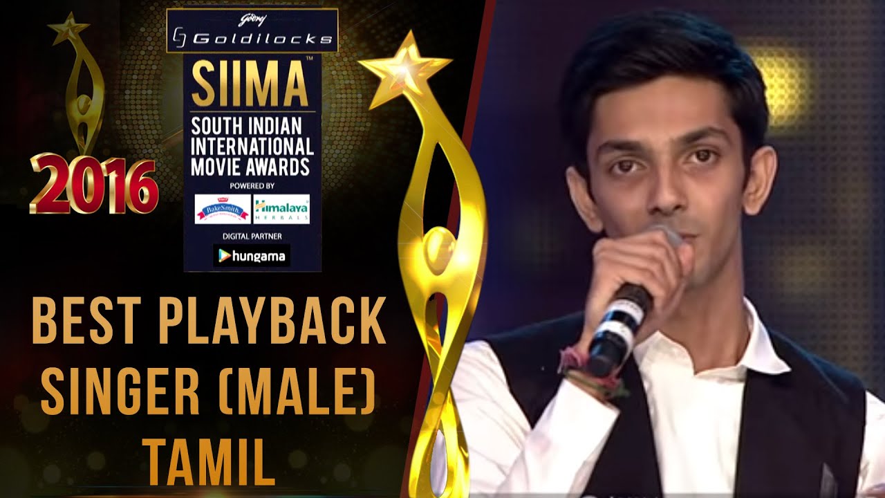 SIIMA 2016 Best Playback Singer (Male) Tamil | Anirudh - Thangamey Song