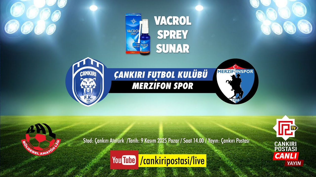 🔴  &Ccedil;ankırı FK - Merzifon Spor  | Vacrol Sprey Sunar | CANLI 📡