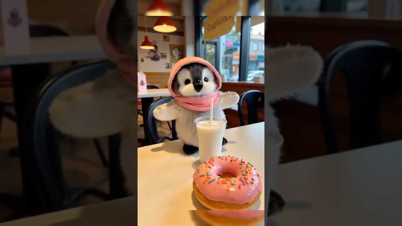 Delicious milk~~#creative #AI #new #funny #fun #cute #interesting #Penguin #healing #cuteanimals