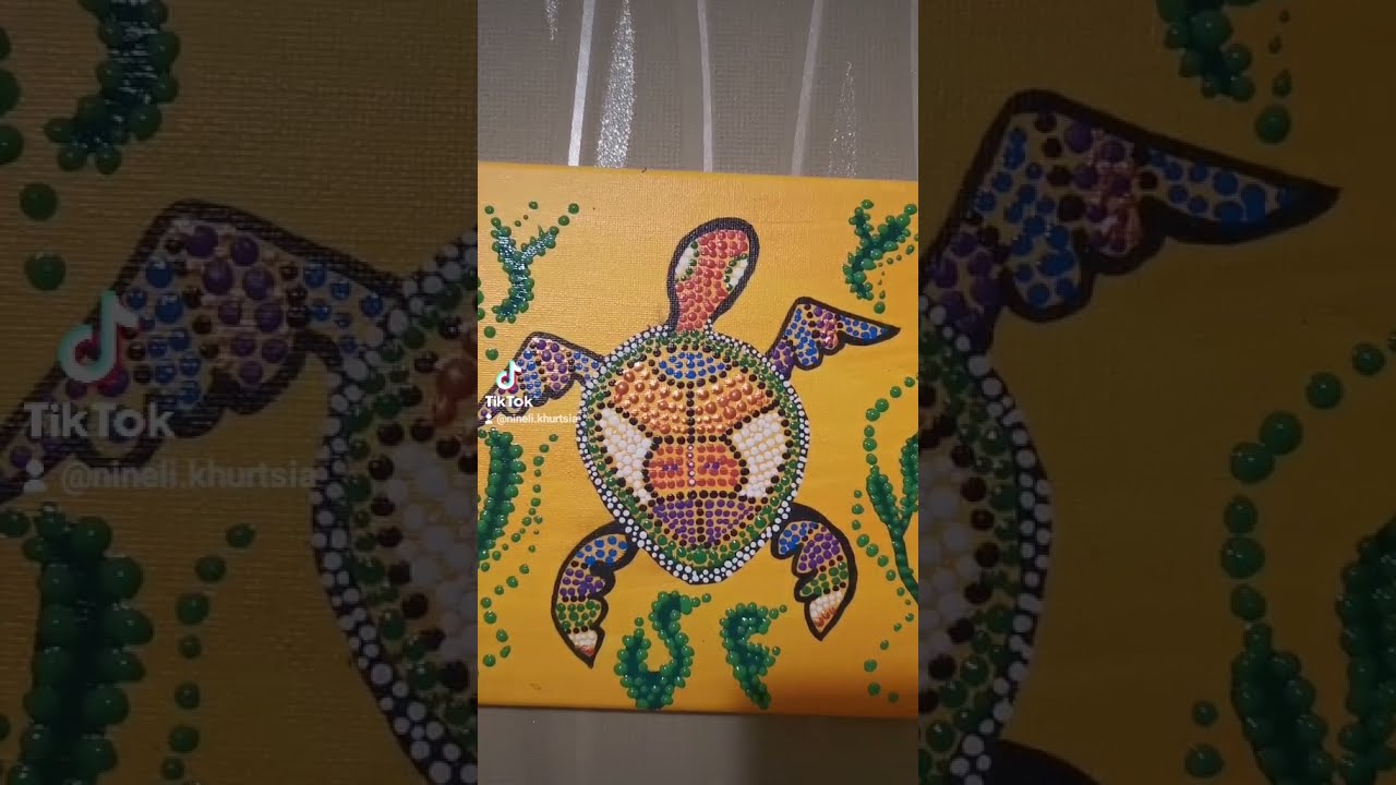 Dot art / acryls / my paintings / daily art / my art / acrylic dots / turtle / tortoise / colours /