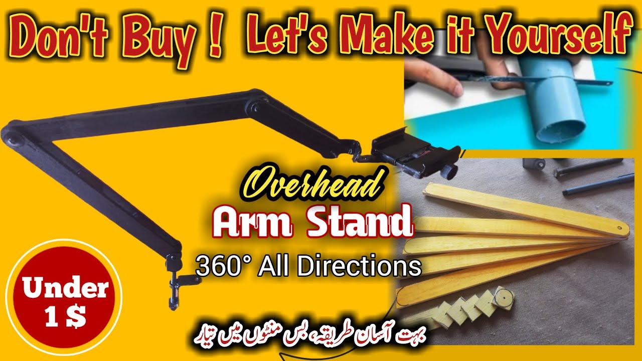Table top video Recording Stand | How to make Overhead Arm Stand for Mobile Phone | DIY