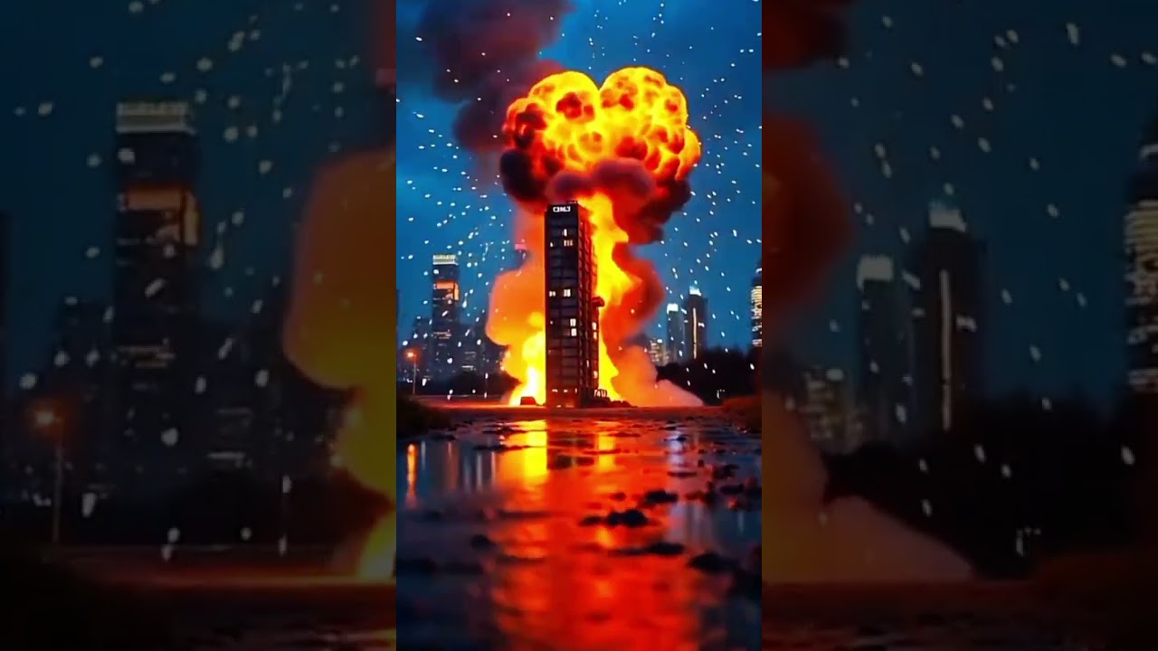 💥 City Blast Caught on Camera #shorts #vfxshorts ##Explosion #FireBlast #CityExplosion #trending #ai