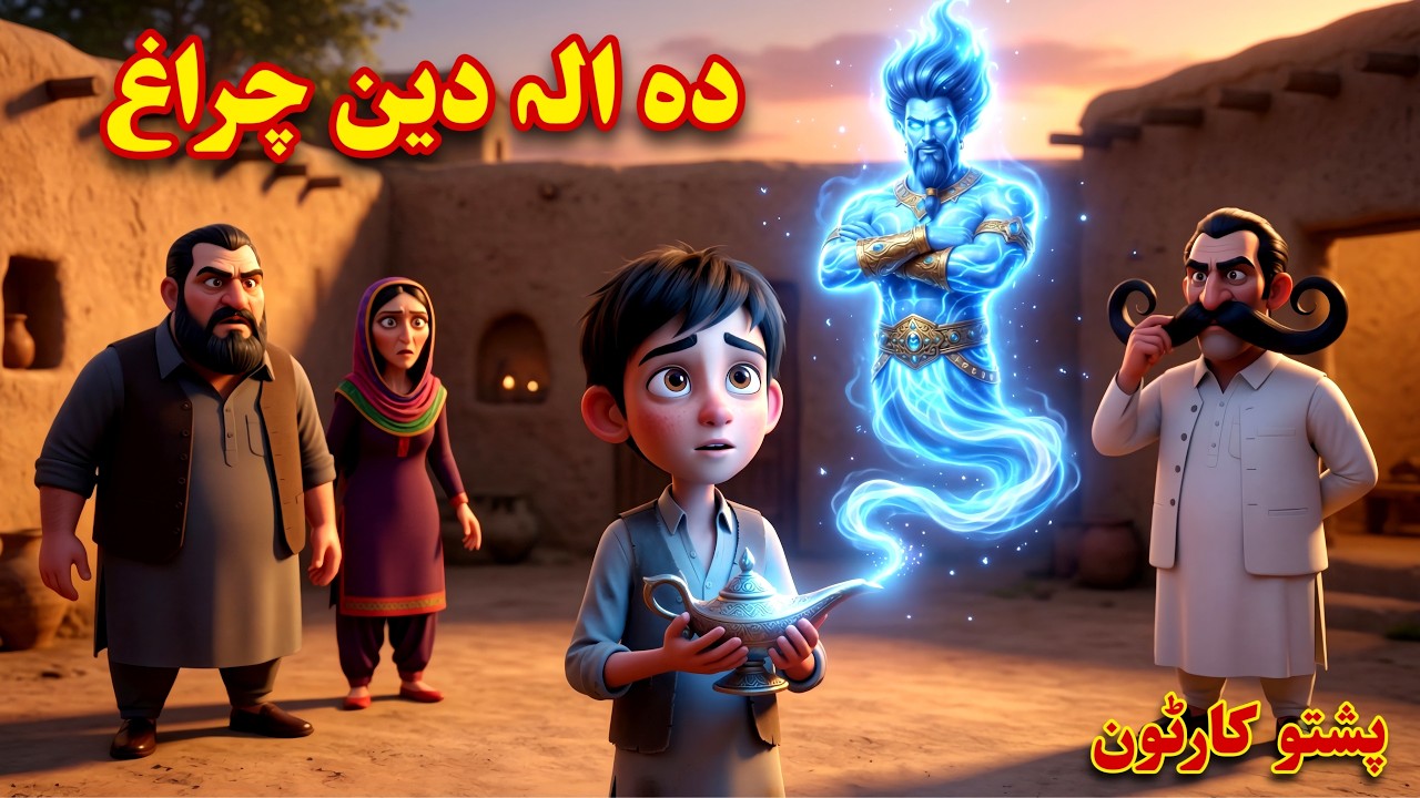 دہ الہ دین چراغ | The Aladdin Magical Lamp | Pashto Educational Cartoon