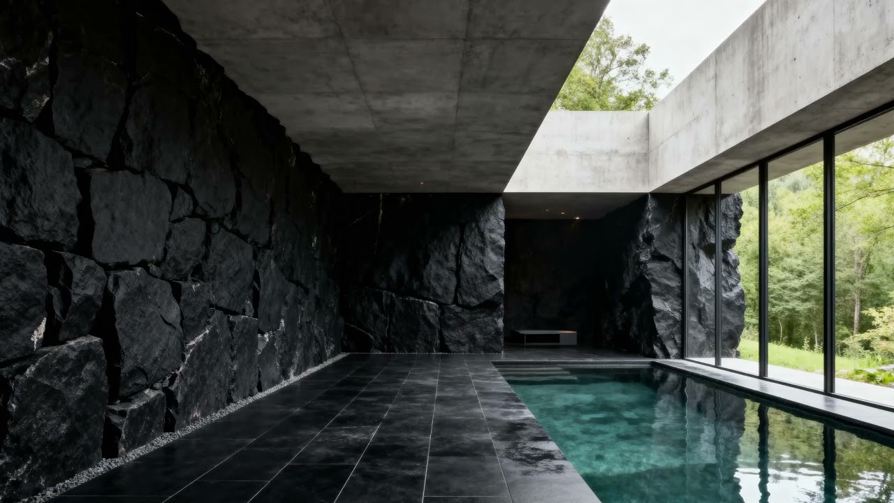 brutalist ambient || pool house || quiet