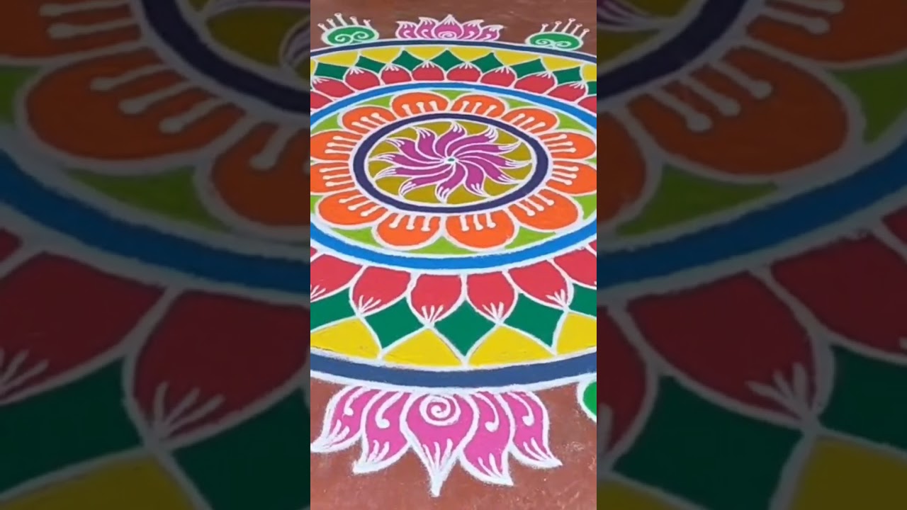 big rangoli, pongal kolam designs #kolamshorts #rangoligayathri