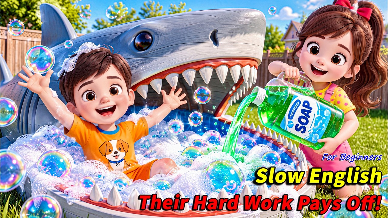 Henry and Lily Built a GIANT Shark Pool... THEN Leo Tried to Ruin It! 😱🦈 | Slow English (A2 Level)