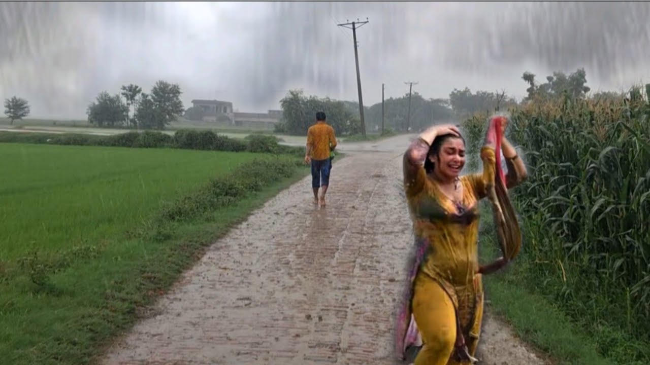 Beautiful Super Heavy Rain Season In Punjab Village |Monsoon In Romet Pakistan 
