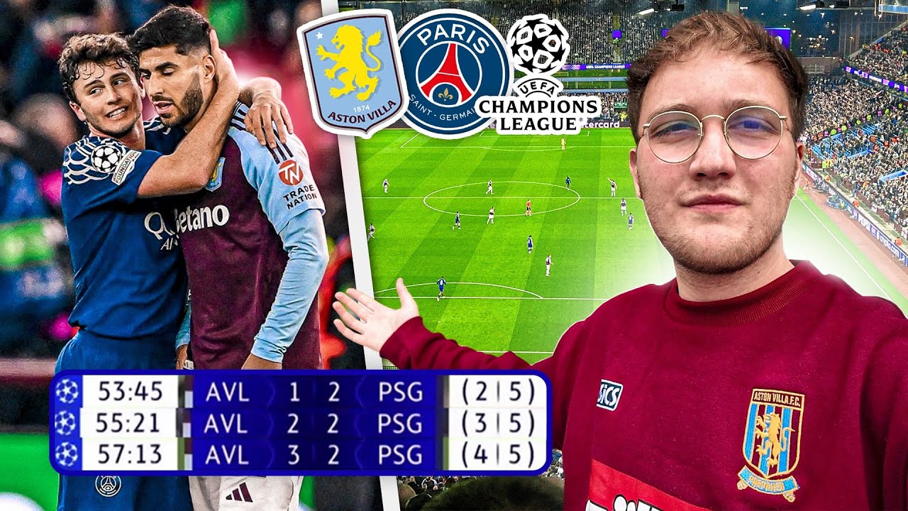 Villa SO CLOSE to COMEBACK vs PSG in The Champions League...  😩