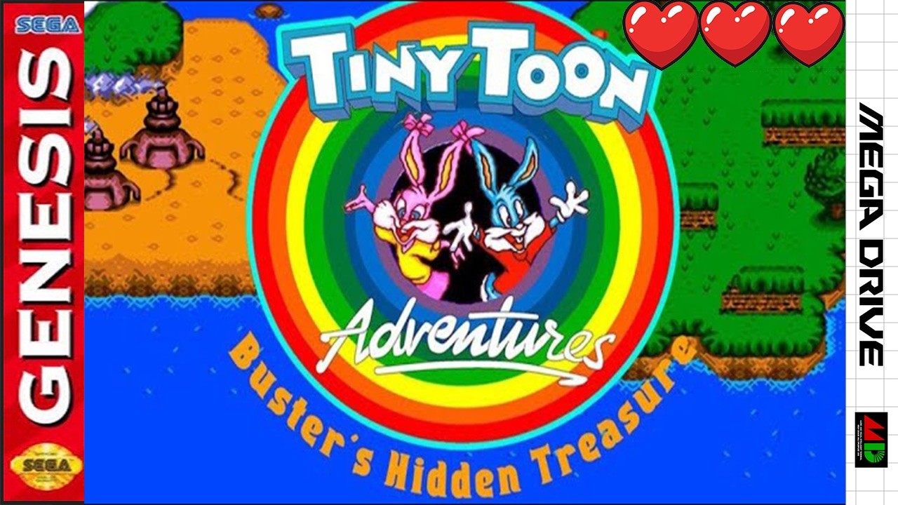 Tinytoons Desafio 3 Corações e sem morrer (Mega Drive) - Gameplay de (Danilo)