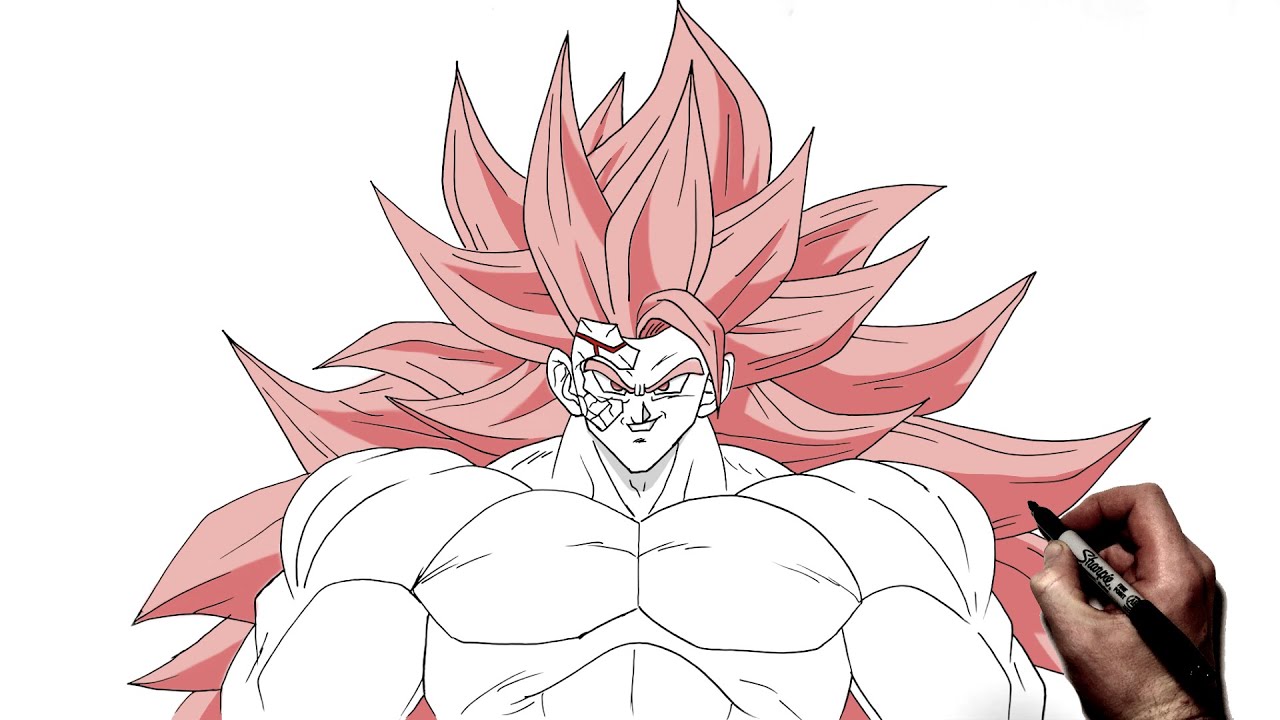 Как нарисовать Гоку Блэк SSJ Роуз 3 | Пошаговое руководство | Dragon Ball