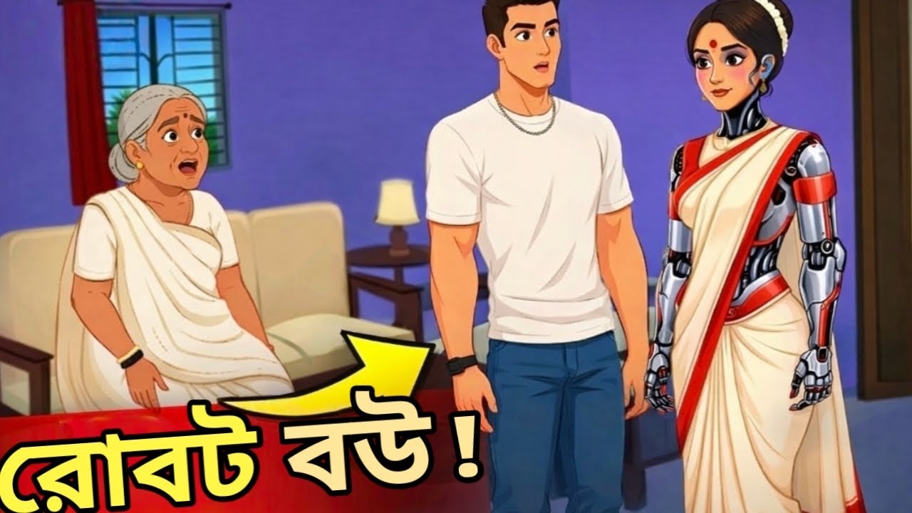 রোবোটিক বউ এর যন্ত্রনা | Funny 2d Animated Bengali Story | Funny 2d Robotic Wife Story