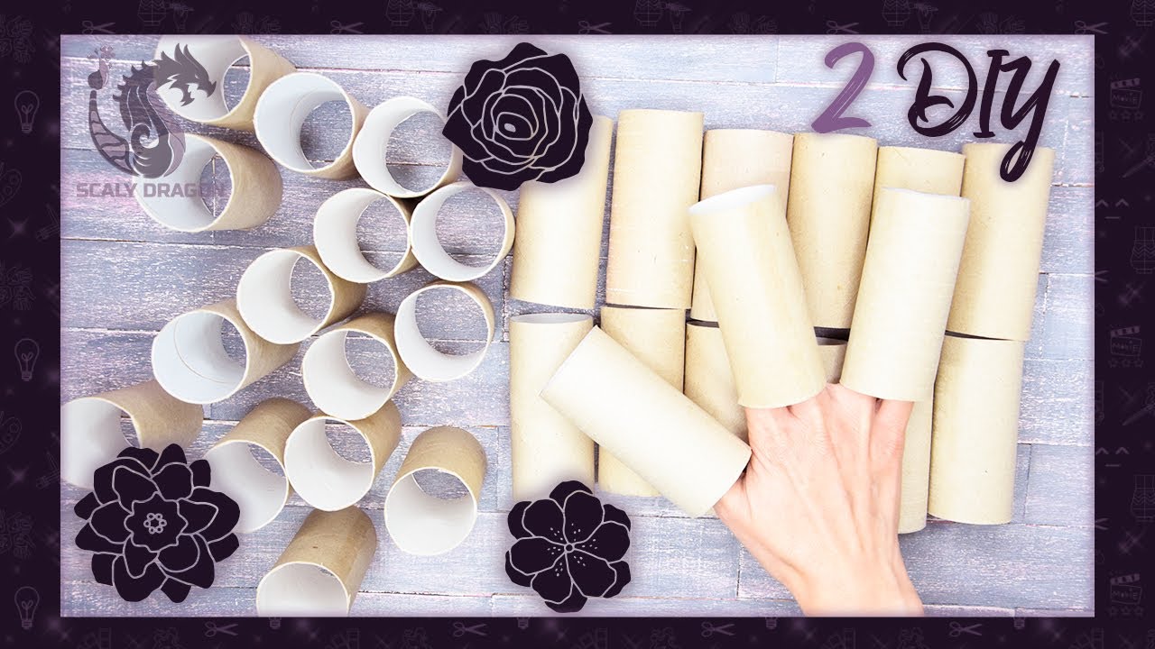 2 IDEAS de FLORES hechas con TUBOS de cartón / reciclaje Creativo