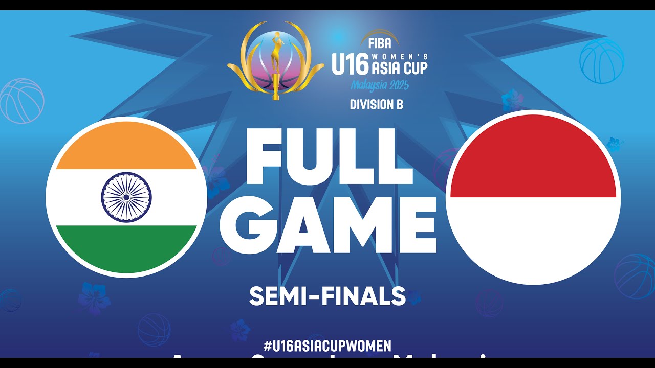Semi-Finals | India v Indonesia | Full Basketball Game | FIBA U16 Women's Asia Cup 2025 - Div. B