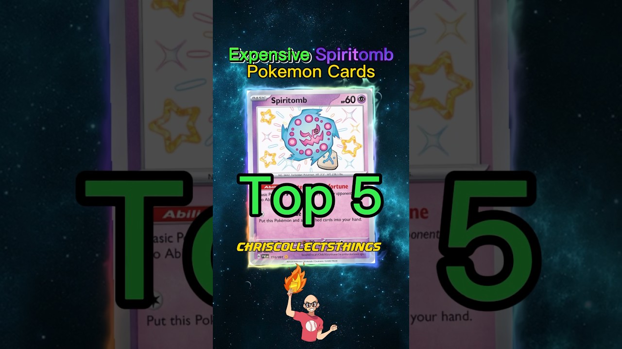 Top 5 EXPENSIVE Spiritomb Pok&eacute;mon Cards 👻 #shorts #paldeanfates #spiritomb