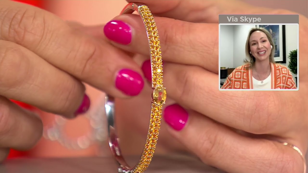 Браслет Affinity Gems с овальными драгоценными камнями, стерлинговое серебро, на QVC