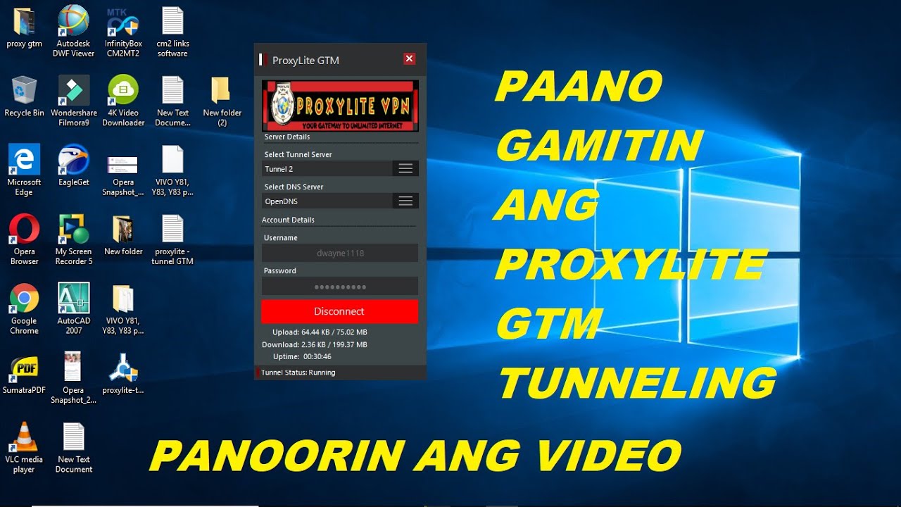 How to use PROXYLITE TUNNEL GTM