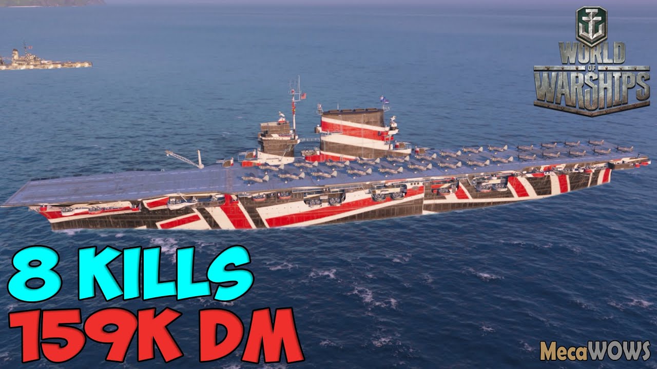World of WarShips | Lexington | 8 KILLS | 159K Damage - Replay Gameplay 1080p 60 fps