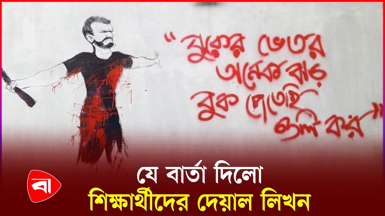 শহরের দেয়ালজুড়ে শিক্ষার্থীদের প্রতিবাদী গ্রাফিতি | Graffiti & Wall Writing | Protidiner Bangladesh
