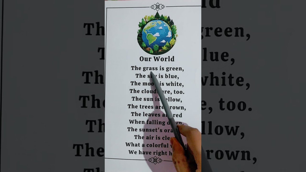 Our World Poem || Shorts Poem for kids |