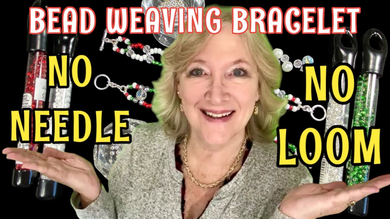 Make BEAD WEAVING Bracelets Christmas Beginner Jewelry Making Fun Tutorial DIY | NO Needle NO Loom