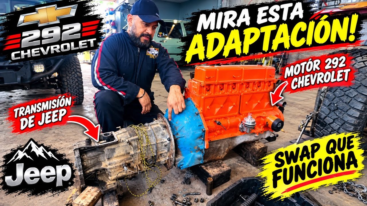 Concluimos la adaptación swap #292 #jeep transmisión a motor 