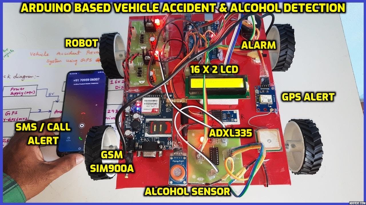 Arduino Based Vehicle Accident & Alcohol Detection Alert System Using | GPS🛰️| GSM📱SMS Notification📍