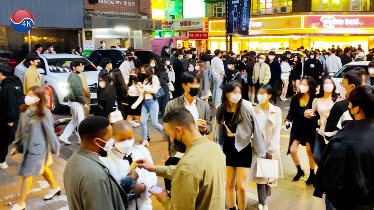 불토! 강남 밤11시 이후 클럽 거리 야경과 엄청난 인파!  Seoul Gangnam Walk, 4K Seoul Korea Walk.
