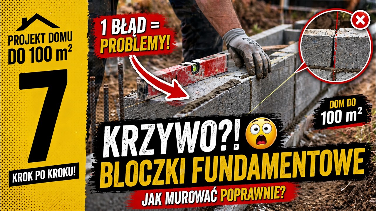JAK MUROWAĆ BLOCZKI FUNDAMENTOWE . INSTRUKCJA BUDOWA DOMU 100m2 DOM W CENIE MIESZKANIA !!!