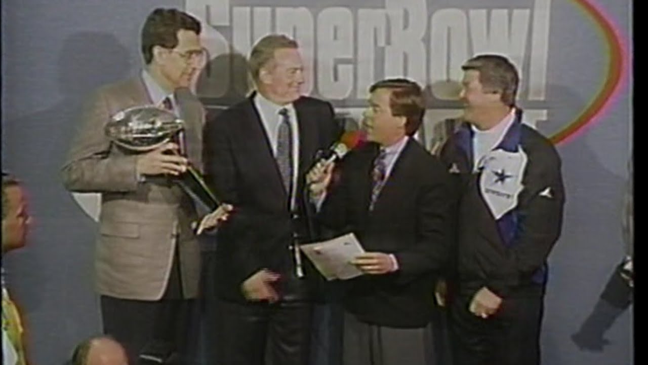SUPERBOWL XXVII post game and Trophy