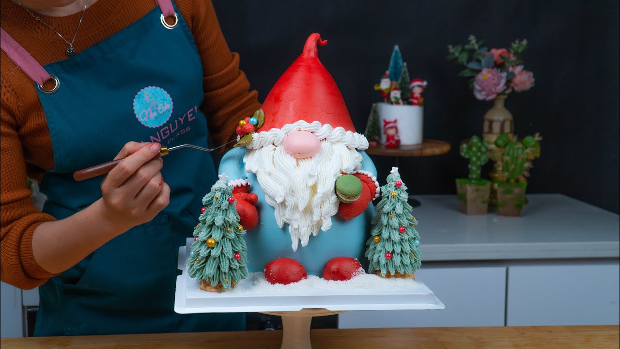 Bánh Tạo Hình Ông Già Noel Ngộ Nghĩnh | Cách Tạo Hình Bánh Ông Già Noel 3D Mừng Giáng Sinh