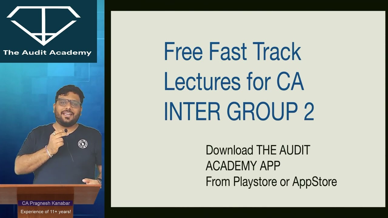 Free Fast-track lectures| CA Inter Audit and Costing | CA Pragnesh Kanabar