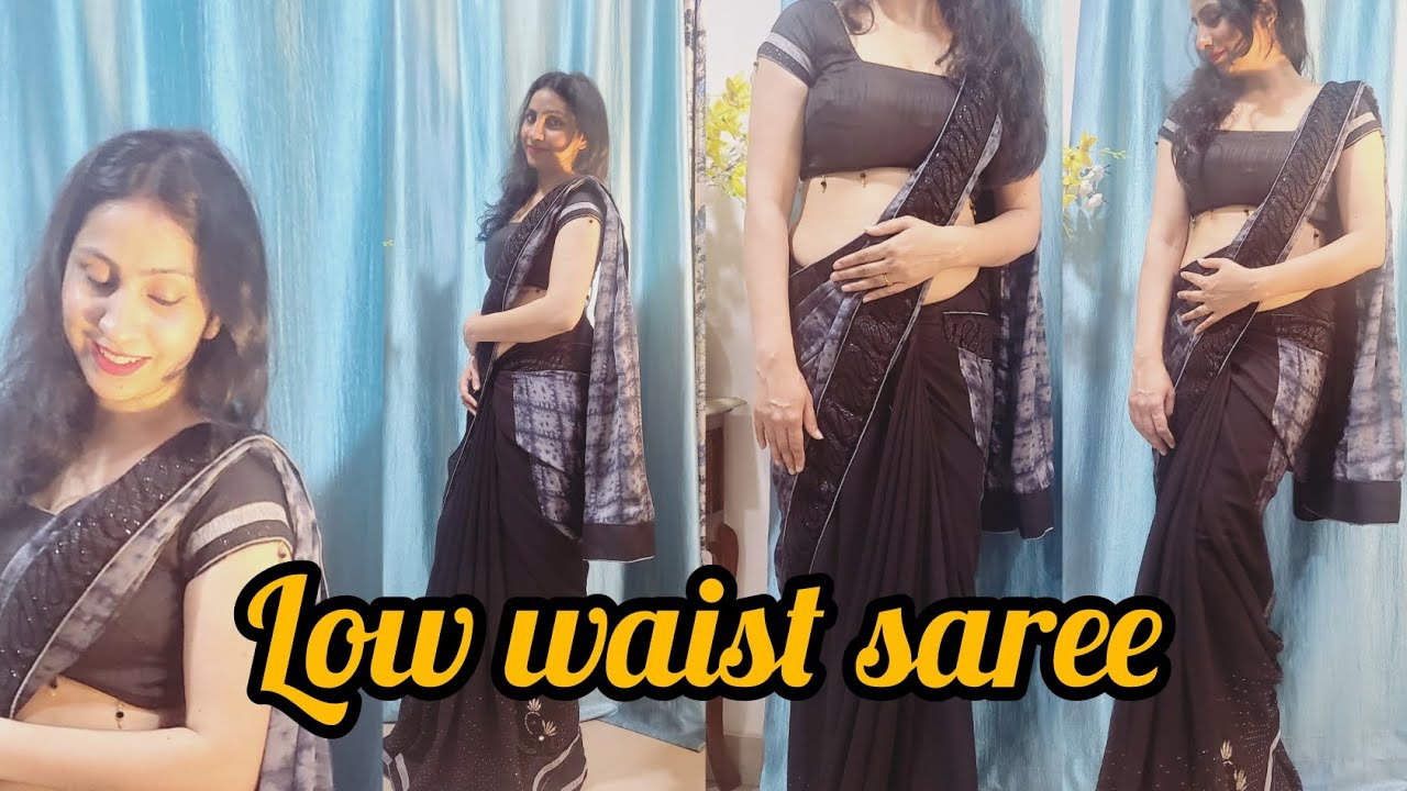 how to wear low waist saree 🥻 | low waist saree draping |shwaraj vlog