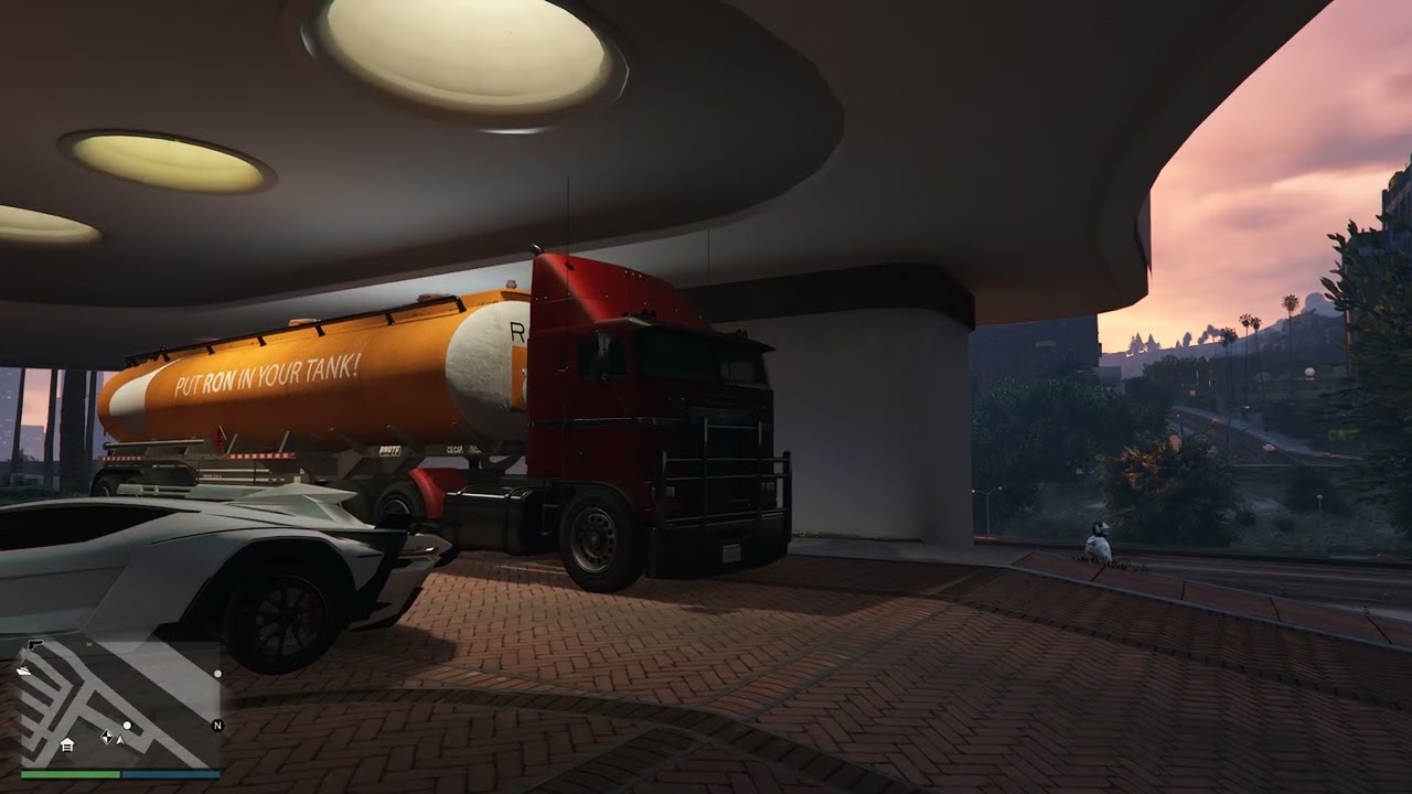 Setting up a trap with 18 wheeler tanker at the casino.