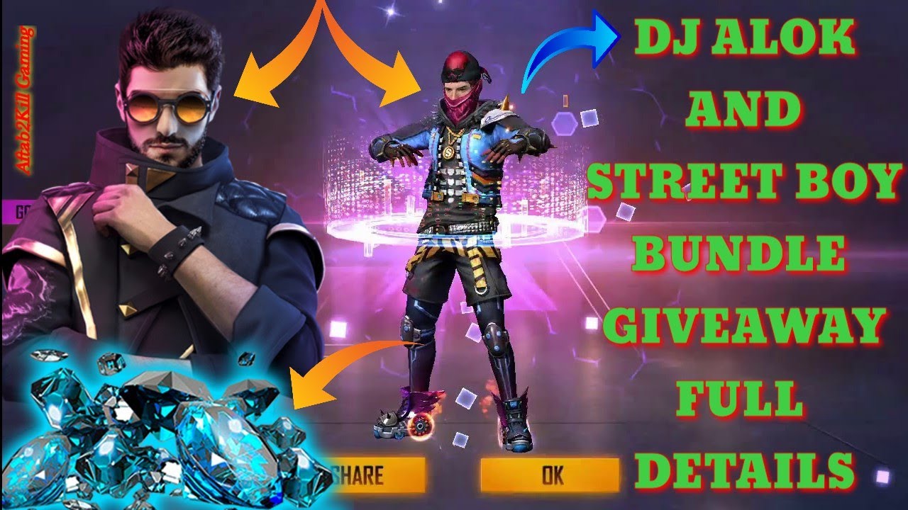 Dj alok giveaway live | Street Boy Bundle Giveaway | Total gaming live | Free Fire Live Giveaway