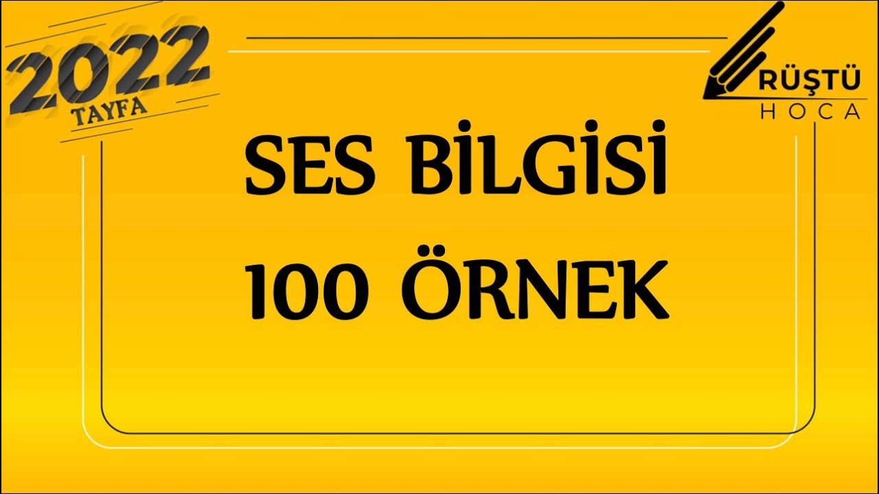 100 Örnek Kampı / 1.video / Ses Bilgisi / RÜŞTÜ HOCA