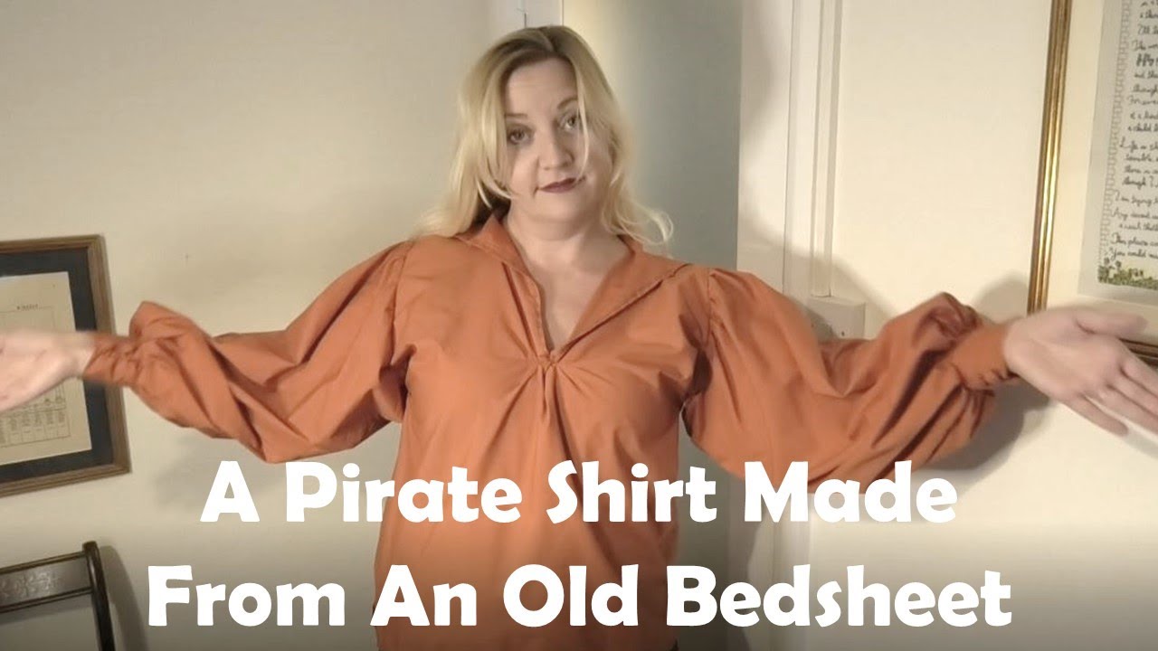 I made Bernadette Banner's Pirate Shirt out of an old bedsheet!