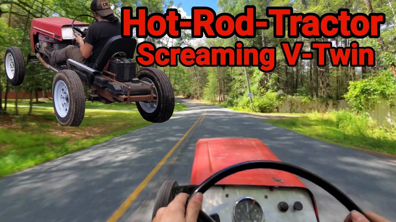 TOP SPEED TESTING. Custom Race Tractor Pre-War Racecar Style. Crazy Back Road Drive.