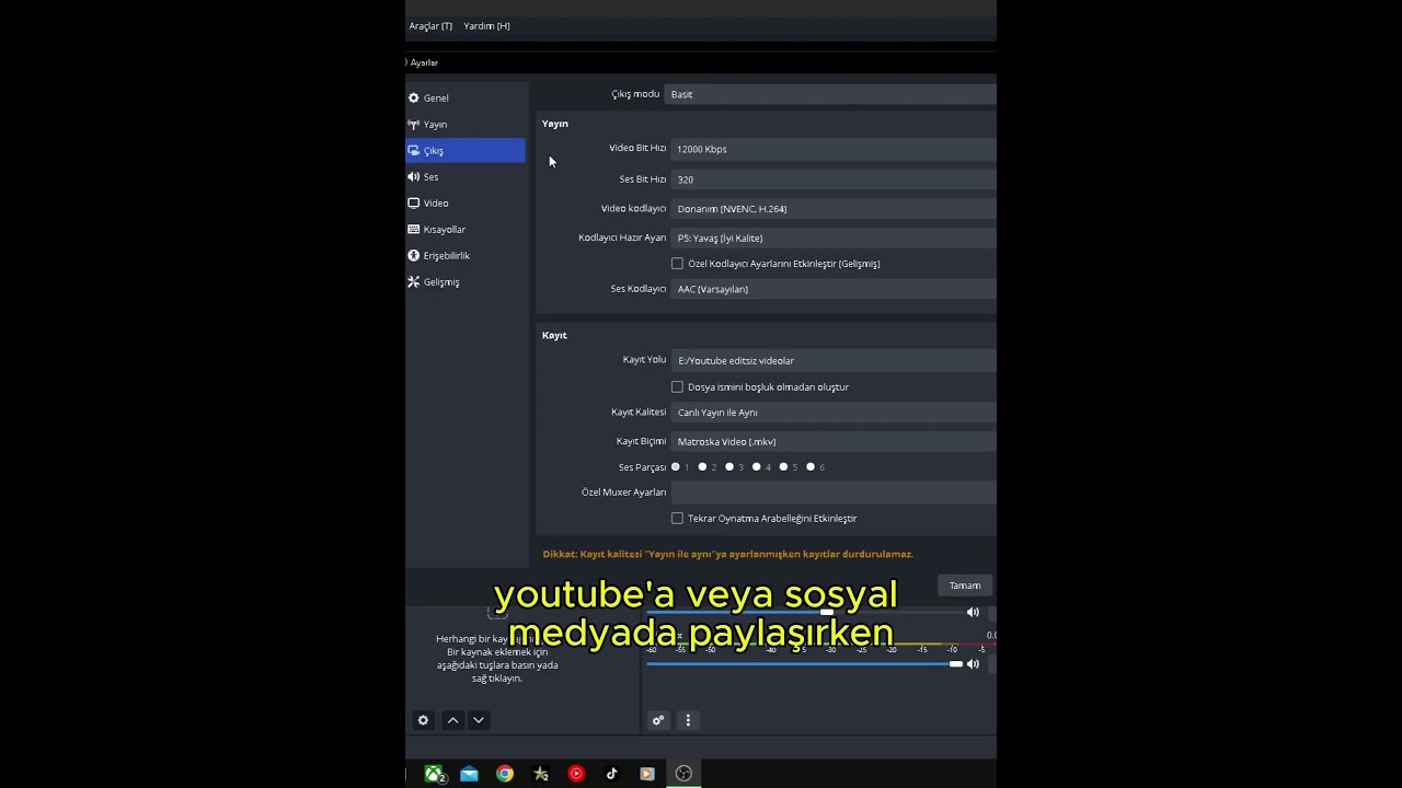 BITRATE NEDİR? OBS OYUN KAYIT AYARLARI #shortsvideo #shorts #obs