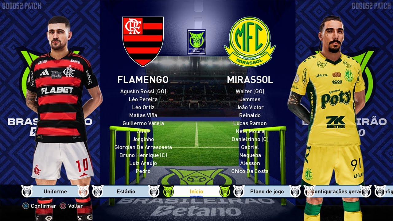 FLAMENGO X MIRASSOL AO VIVO | BRASILEIRÃO 2025 | PES 2021 | SIMULAÇÃO