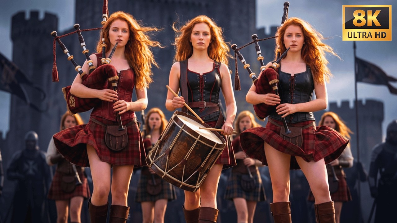 Scottish Women with Bagpipes | Epic Bagpipe Parade Across the Highlands and Eternal Spirit