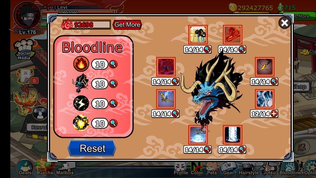 DRAGON FORCE DAMAGE BUILD- SHINOBI WARFARE