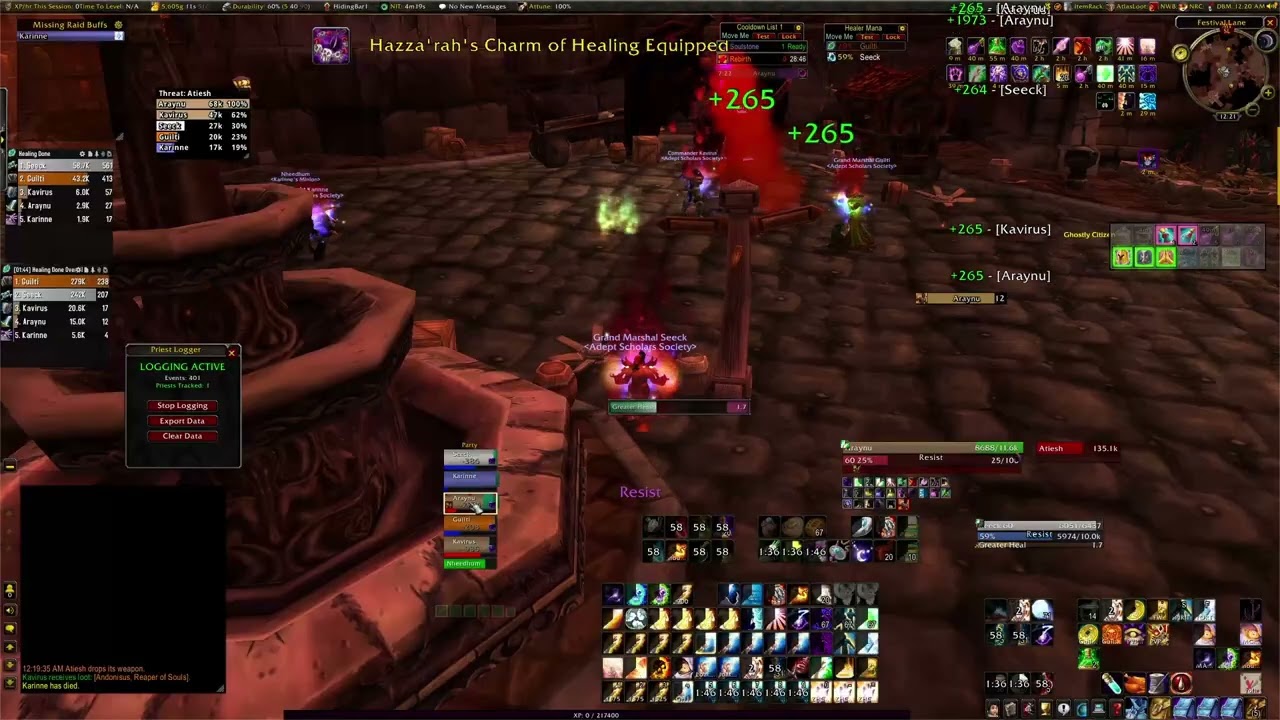 Wow Classic Anniversary Atiesh Fight December 2025 - Priest POV