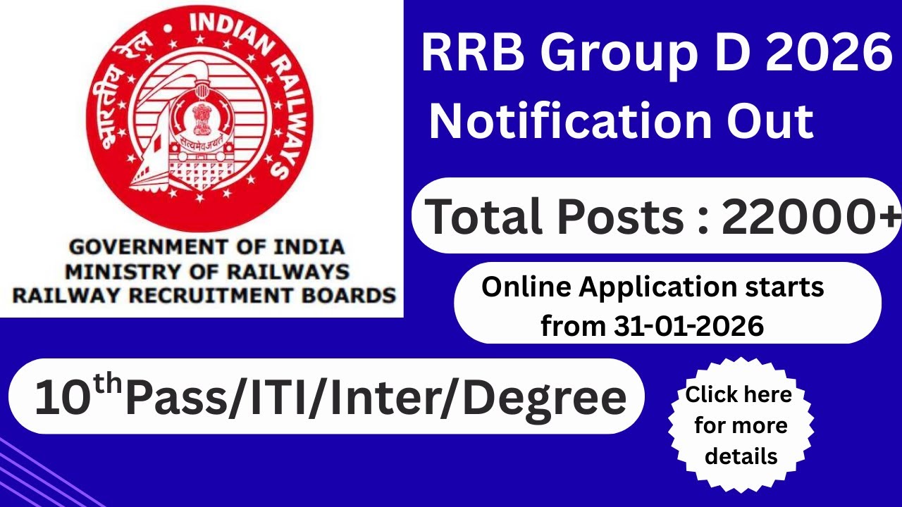 🚂 రైల్వే Group D ఉద్యోగాల పెద్ద Update | 22,000+ Vacancies | 10th Pass| RRB Group-D Recruitment 2026