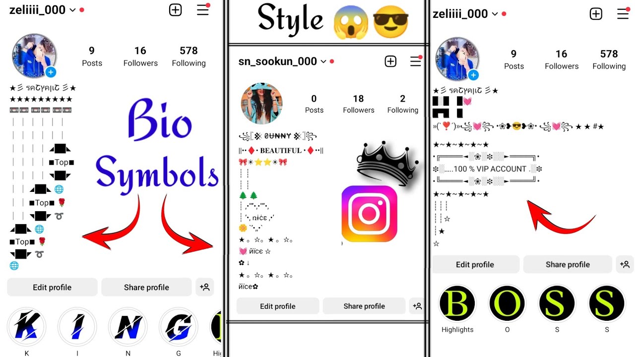 Bio style on instagram || Instagram  bio symbols boys & Girls || Insta Bio symbols New Trick 2024