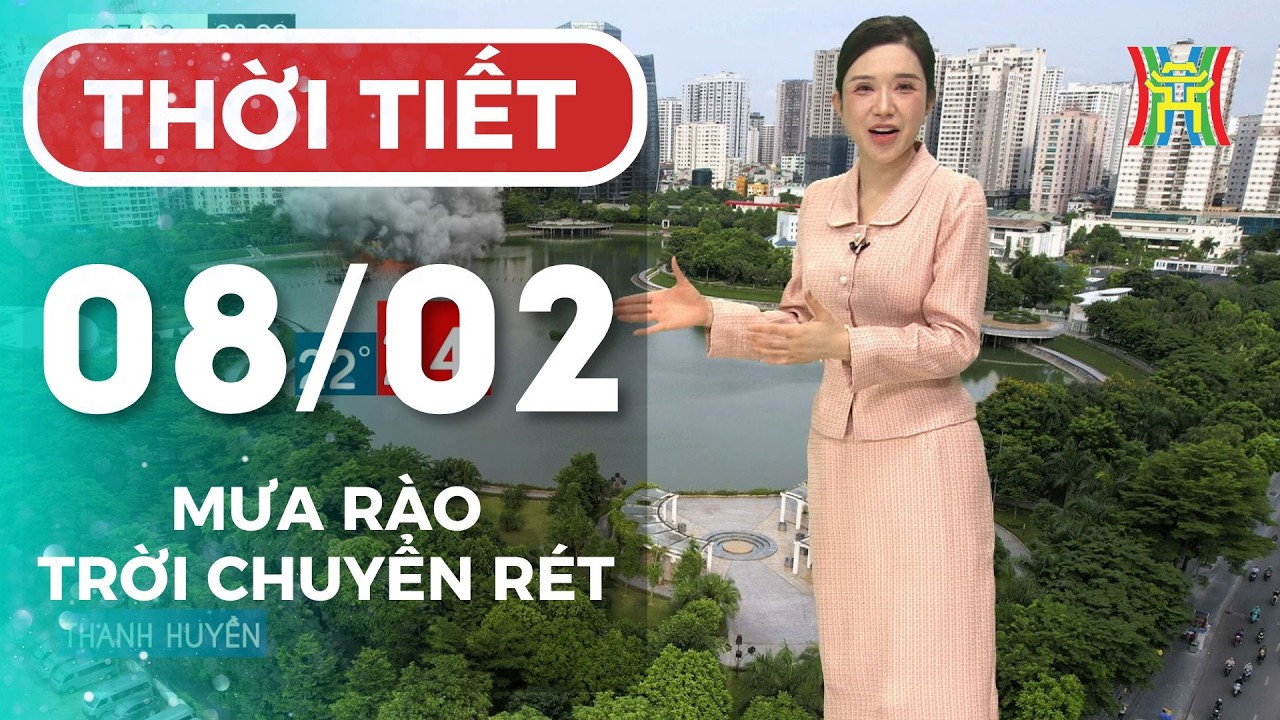 Dự báo thời tiết Hà Nội đêm nay, ngày mai 08/02/2026 | Hà Nội có mưa rào rải rác, trời chuyển rét
