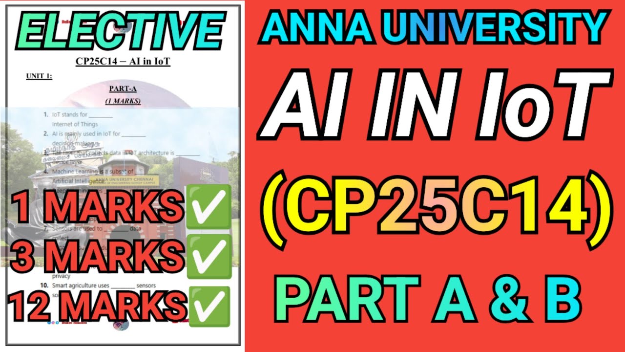AI in IoT -CP25C14 | ME CSE| Elective |CP25C14 | Internet of Things |Artificial Intelligence#cp25c14