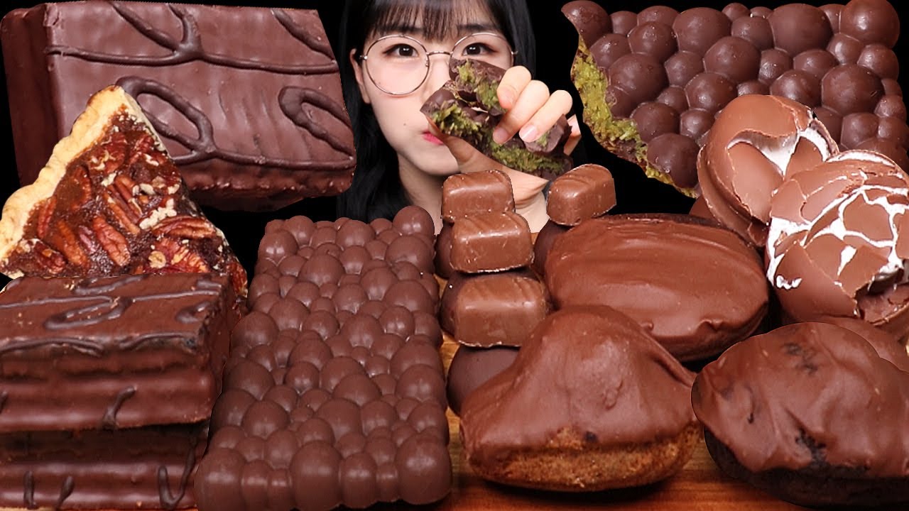 ASMR MUKBANG | 버블리두바이초콜릿, 초콜릿피칸파이, 초코파이, 터녹스티케이크, 초코 먹방 Dubai Chocolate Dessert EATING SOUNDS
